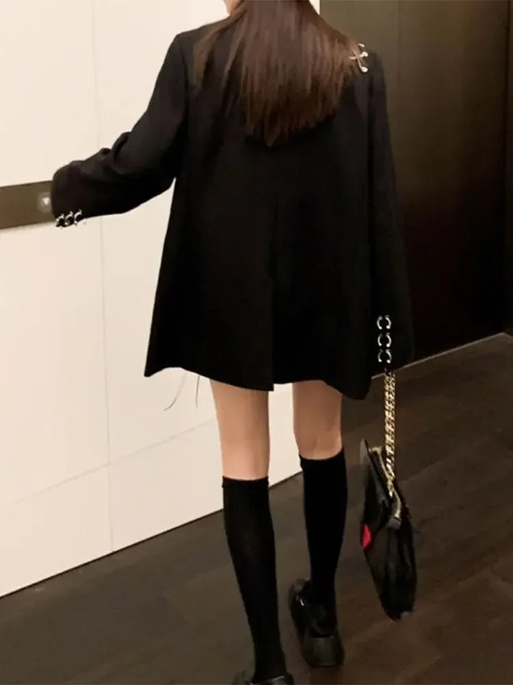 2026 Black Suit Jacket for Women New Design High Street Wear Casual Blazers Female