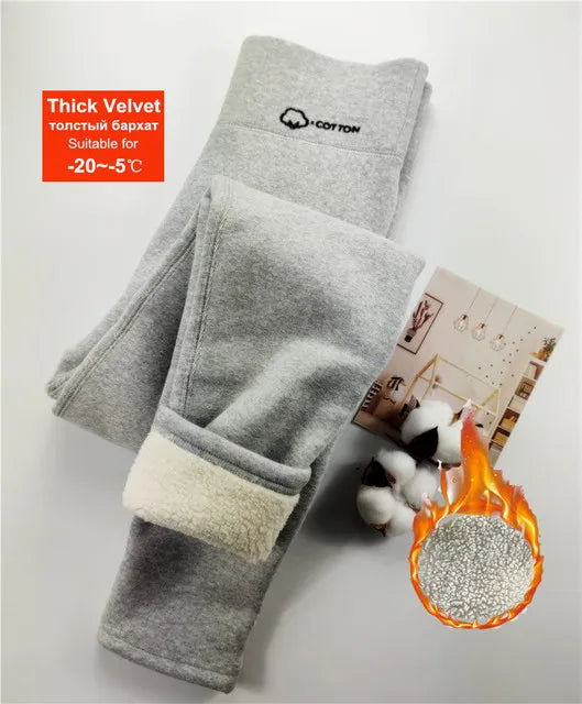 2024 Winter Thermal Leggings Women -15 ℃ Velvet Cotton Slim Tights Fleece Pants Stretch Thick Warm Skinny Leggings For Women