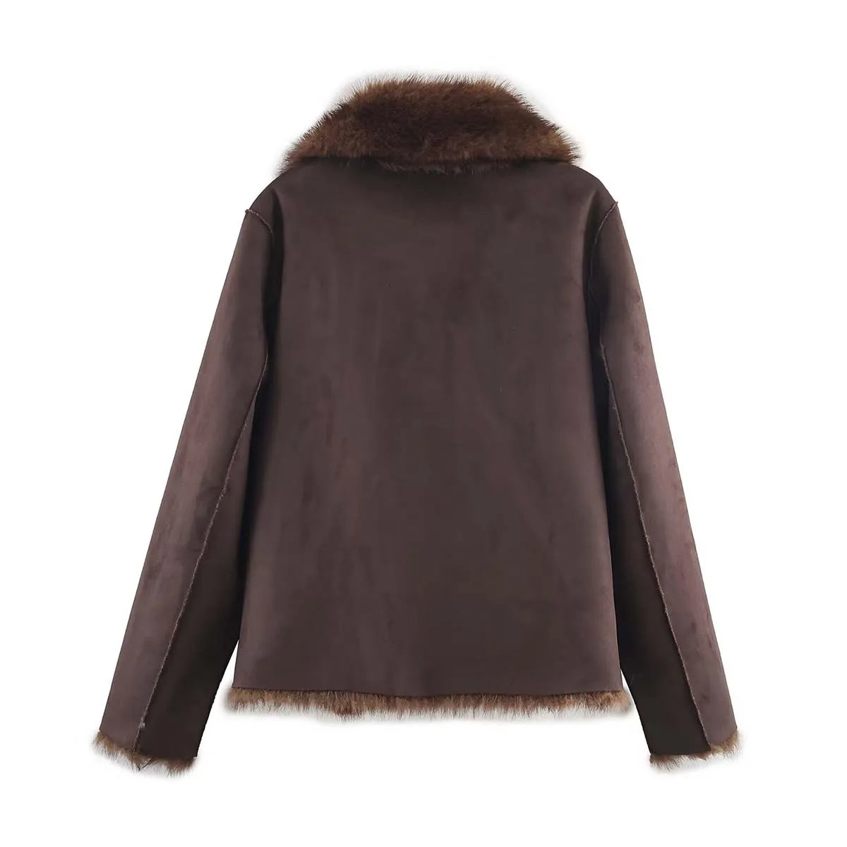 2026 Winter Women's Street Fashion Faux Fur Jackets For Women Long Sleeves Double-Sided Thick Warm New Casual Coats